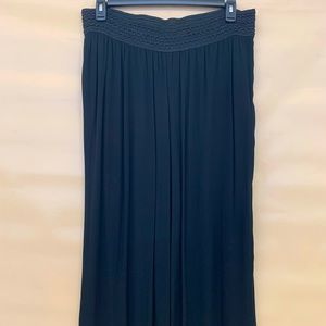 I.N.Studio womens 2X black crepe palazzo pants with stretch crochet waistband
